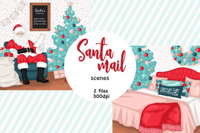 Santa Claus Clipart | Xmas Home Illustration SVG GlamArtZhanna 