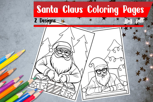 Santa Claus Coloring Pages SVG zafrans studio 