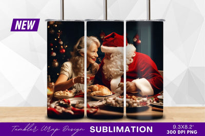 Santa claus dinner with mrs claus at home Sublimation Regulrcrative 