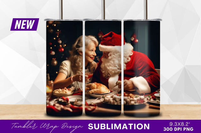 Santa claus dinner with mrs claus at home Sublimation Regulrcrative 