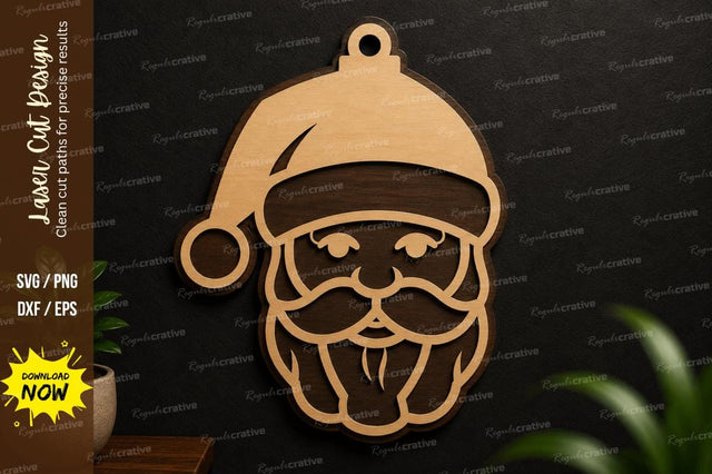 Santa Claus Face Laser Cut SVG Design SVG Regulrcrative 