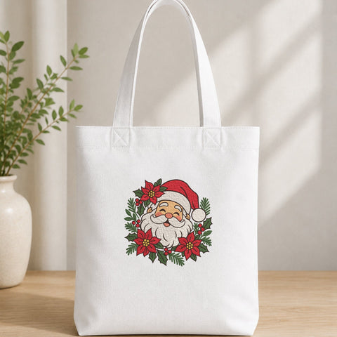 Santa Claus Floral Christmas Embroidery Design – Cute Santa Poinsettia Holly Holiday Machine Embroidery File Embroidery/Applique DESIGNS PatternFeed8 
