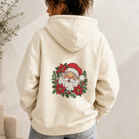 Santa Claus Floral Christmas Embroidery Design – Cute Santa Poinsettia Holly Holiday Machine Embroidery File Embroidery/Applique DESIGNS PatternFeed8 