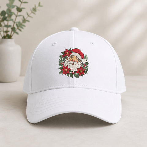 Santa Claus Floral Christmas Embroidery Design – Cute Santa Poinsettia Holly Holiday Machine Embroidery File Embroidery/Applique DESIGNS PatternFeed8 