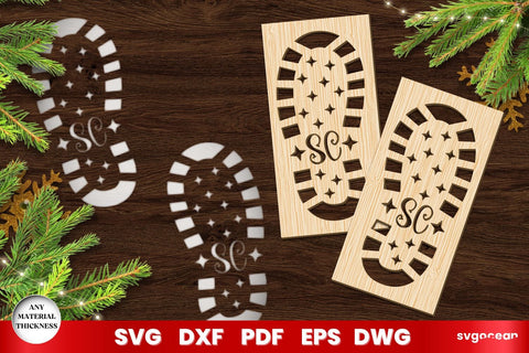 Santa Claus Footprint Stencil Laser Cut SVG SvgOcean 