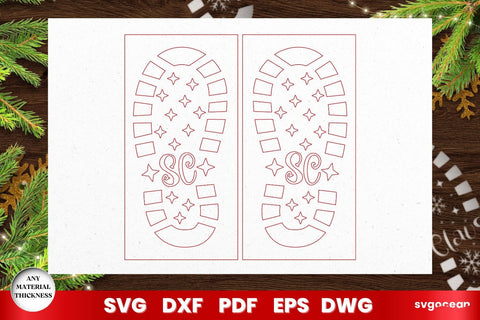 Santa Claus Footprint Stencil Laser Cut SVG SvgOcean 
