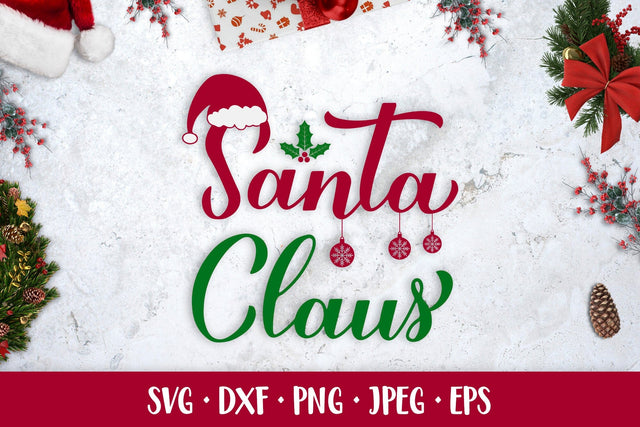 Santa Claus hand lettered SVG. Christmas shirt design SVG LaBelezoka 