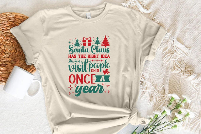 santa claus has the right idea visit people only once a year SVG Angelina750 