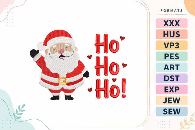 Santa Claus Ho Ho Ho Christmas Embroidery Design Embroidery/Applique DESIGNS sg embroidery 