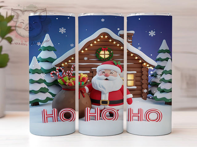 Santa Claus Ho Ho Ho Christmas Tumbler, Christmas Sublimation Design, Festive Holiday Cup Art, 20oz Xmas Tumbler, Whimsical Santa Mug, Stylish Christmas Cup, Cozy Holiday Wrap Sublimation Lara' s Designs 
