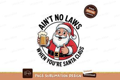 Santa Claus holding beer mug giving thumbs up image Sublimation Designangry 