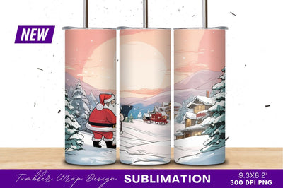 Santa Claus In Snowy Winter Landscape Sublimation Regulrcrative 