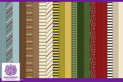 Santa Claus Is Coming Papers Digital Pattern QueenBrat Digital Designs 