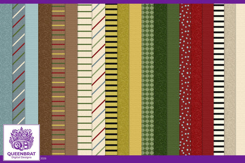 Santa Claus Is Coming Papers Digital Pattern QueenBrat Digital Designs 