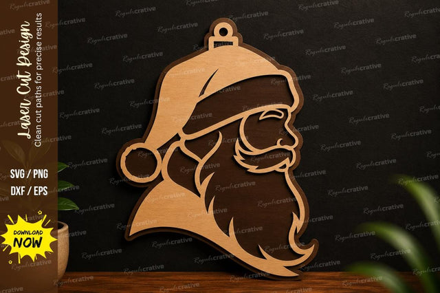 Santa Claus Ornament Laser Cut SVG Design SVG Regulrcrative 
