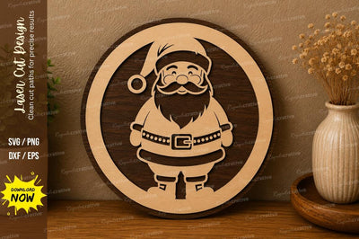 Santa Claus Ornament laser cut svg File SVG Regulrcrative 