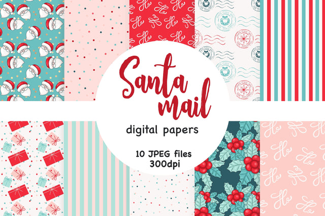 Santa Claus Pattern | Merry Christmas Digital Paper Digital Pattern GlamArtZhanna 