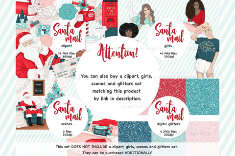 Santa Claus Pattern | Merry Christmas Digital Paper Digital Pattern GlamArtZhanna 