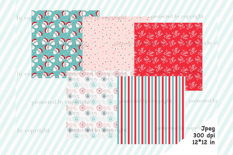 Santa Claus Pattern | Merry Christmas Digital Paper Digital Pattern GlamArtZhanna 