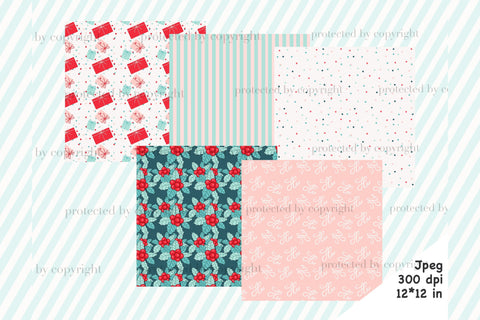 Santa Claus Pattern | Merry Christmas Digital Paper Digital Pattern GlamArtZhanna 