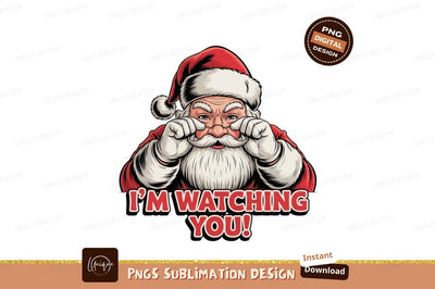 Santa Claus Peeking With Text Christmas holiday Sublimation Designangry 