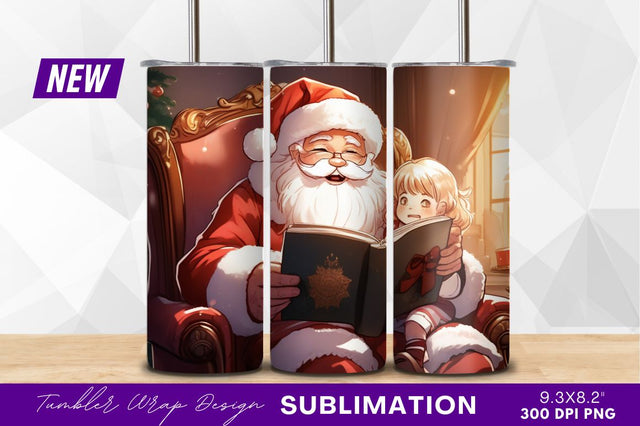 Santa claus reads story to little girl Sublimation Regulrcrative 