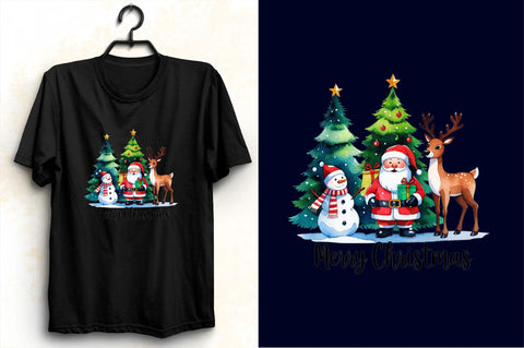 Santa Claus snowman and reindeer Sublimation SVGArt 