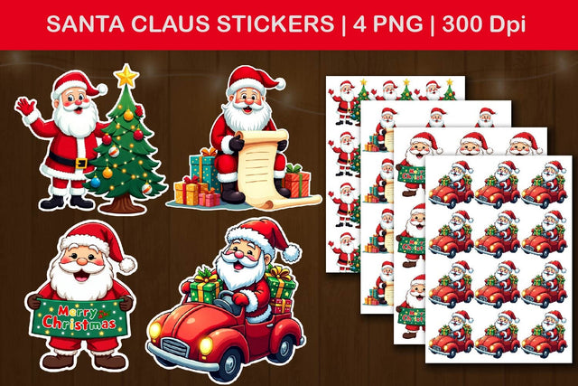 santa claus stickers, christmas santa png clipart, Sublimation Paper Switch 