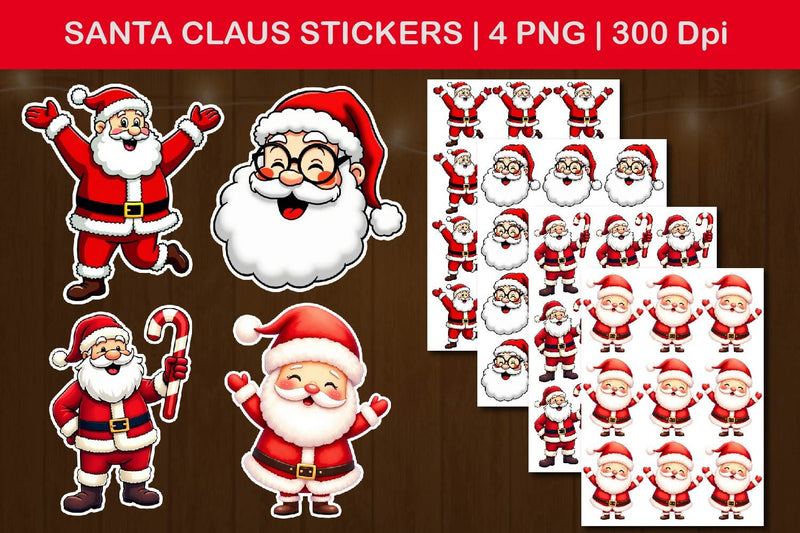 santa claus stickers, christmas santa png Sublimation Paper Switch 