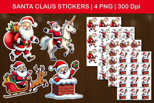 santa claus stickers, christmas santa png Sublimation Paper Switch 