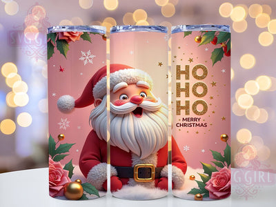 Santa Claus Tumbler, Ho Ho Ho Design, Merry Christmas Tumbler, 20oz Sublimation, Holiday Drinkware, Christmas Gift Idea, Festive Santa Wrap Sublimation SvggirlplusArt 