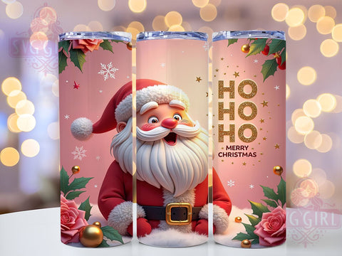Santa Claus Tumbler, Ho Ho Ho Design, Merry Christmas Tumbler, 20oz Sublimation, Holiday Drinkware, Christmas Gift Idea, Festive Santa Wrap Sublimation SvggirlplusArt 