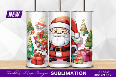Santa claus with christmas gifts and trees Sublimation Regulrcrative 