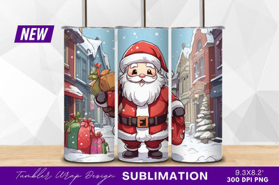Santa claus with gifts in snowy town Sublimation Regulrcrative 