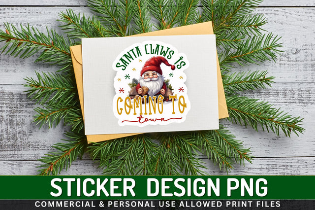 Santa claws is Sticker Design Sublimation Regulrcrative 