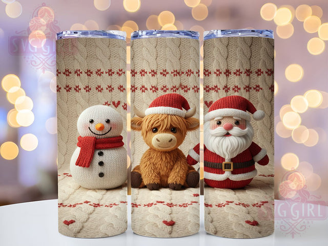 Santa Cow Embroidery Christmas Tumbler, Snowman Embroidery Wrap, Christmas Cow Sublimation, 20oz Holiday Tumbler, Festive Cow Art, Cute Christmas Mug, Whimsical Holiday Cup Sublimation SvggirlplusArt 