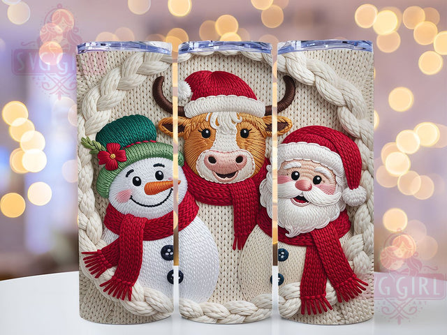 Santa Cow Snowman Christmas Tumbler, Snowman Christmas Wrap, Holiday Sublimation Design, Festive Cow Cup, 20Oz Skinny Tumbler Wrap, Cute Christmas Mug, Winter Snowman Design Sublimation SvggirlplusArt 