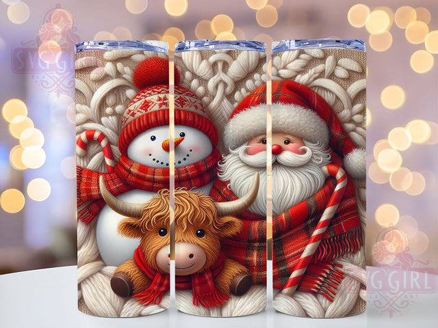 Santa Cow Snowman Christmas Tumbler, Snowman Christmas Wrap, Holiday Sublimation Design, Festive Cow Cup, 20Oz Skinny Tumbler Wrap, Cute Christmas Mug, Winter Snowman Design Sublimation SvggirlplusArt 