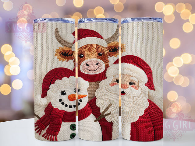 Santa Cow Snowman Christmas Tumbler, Snowman Christmas Wrap, Holiday Sublimation Design, Festive Cow Cup, 20Oz Skinny Tumbler Wrap, Cute Christmas Mug, Winter Snowman Design Sublimation SvggirlplusArt 