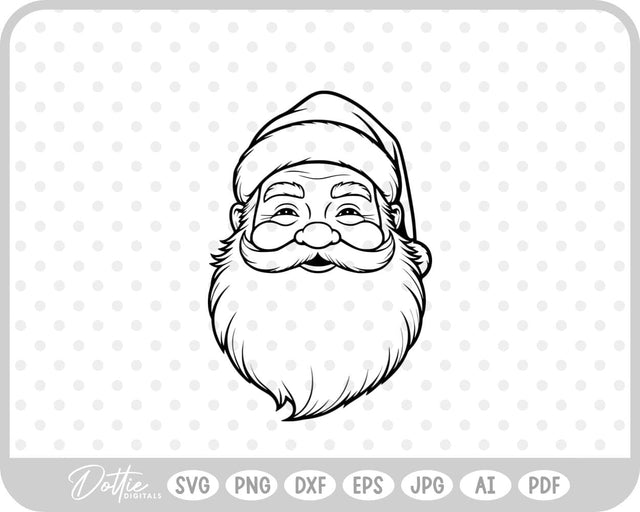 Santa Face Father Christmas SVG DottieDigitals 