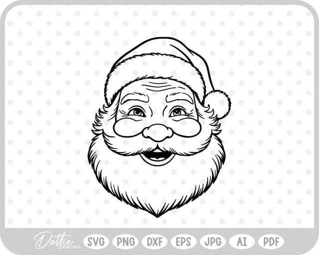 Santa Face Father Christmas SVG DottieDigitals 