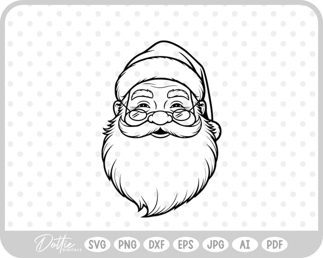 Santa Face Father Christmas SVG DottieDigitals 