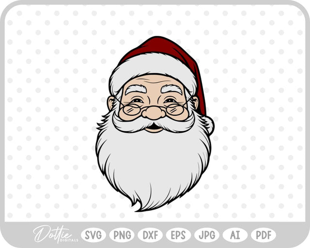 Santa Face Father Christmas SVG DottieDigitals 