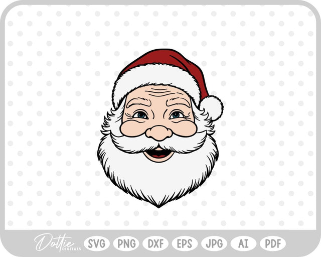 Santa Face Father Christmas SVG DottieDigitals 