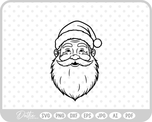 Santa Face Father Christmas SVG DottieDigitals 