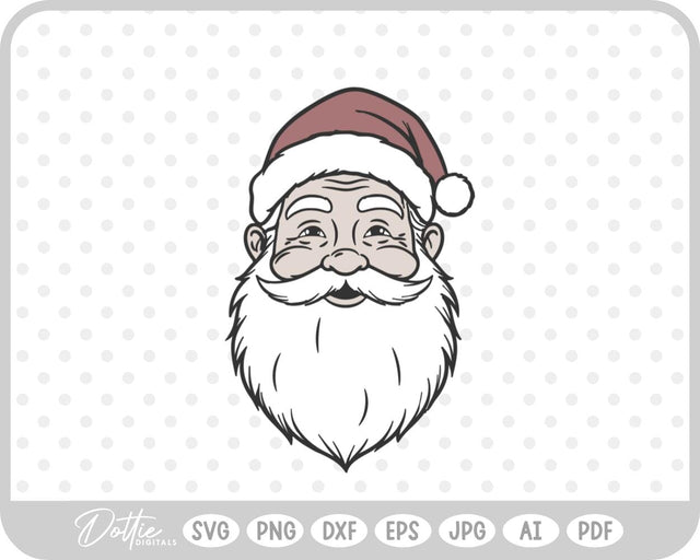 Santa Face Father Christmas SVG DottieDigitals 
