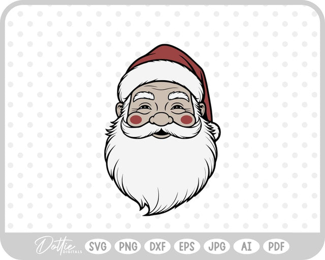 Santa Face Father Christmas SVG DottieDigitals 