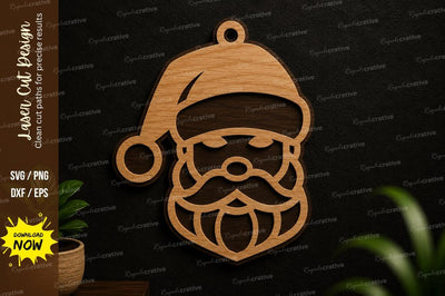 Santa Face Ornament Laser Cut SVG Design SVG Regulrcrative 