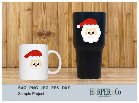 Santa Face SVG PNG Cut EPS File SVG HarperNCo 