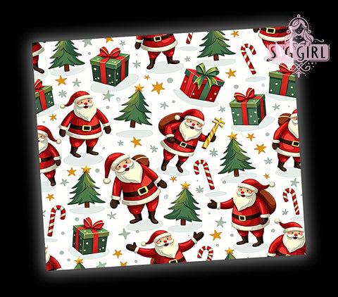 Santa Face Tumbler, Christmas Tree Wrap, 20oz Tumbler Sublimation, Holiday Drinkware, Festive Tumblers, Cute Christmas Decor, Santa Gift Ideas Sublimation SvggirlplusArt 